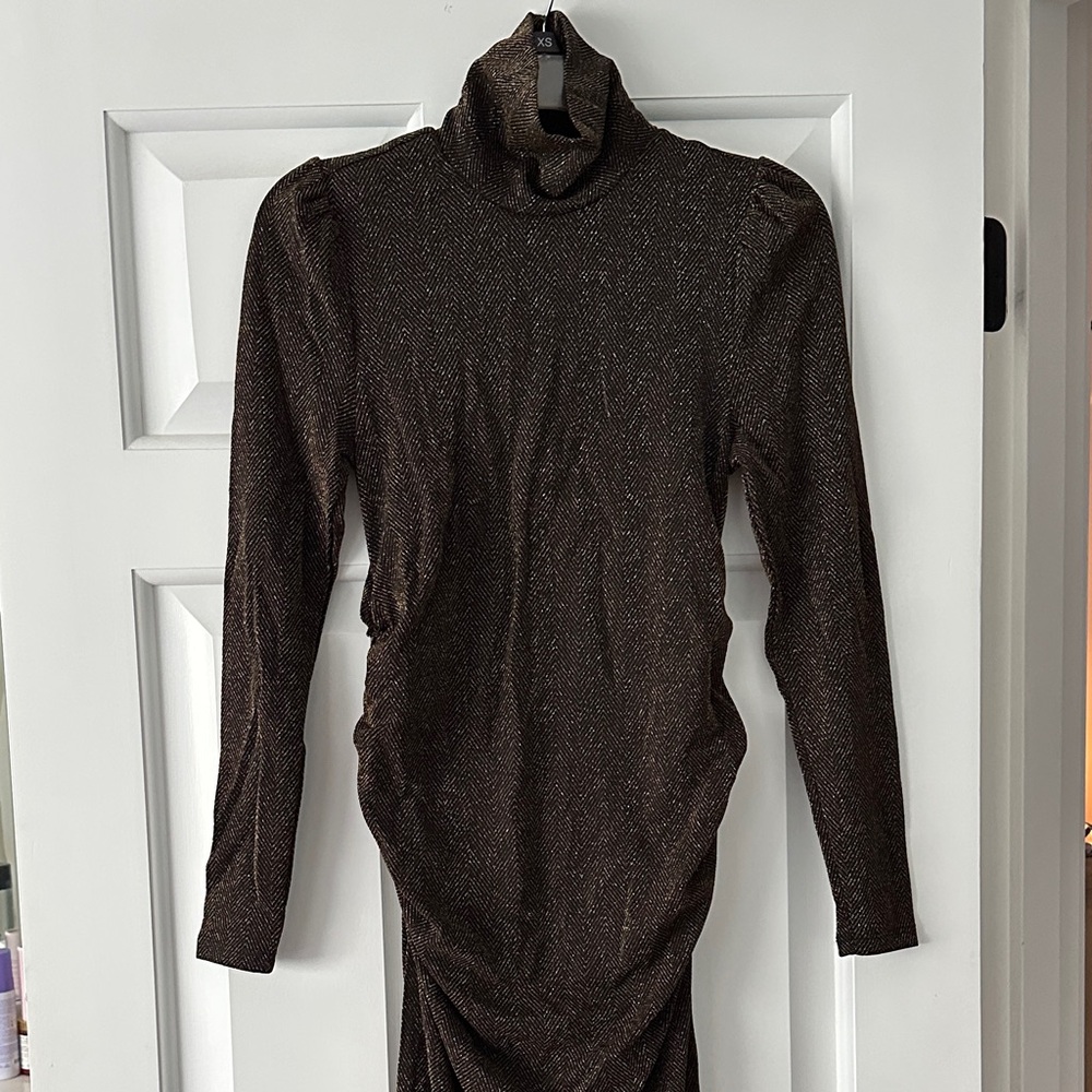 Sparkling long sleeve maternity dress